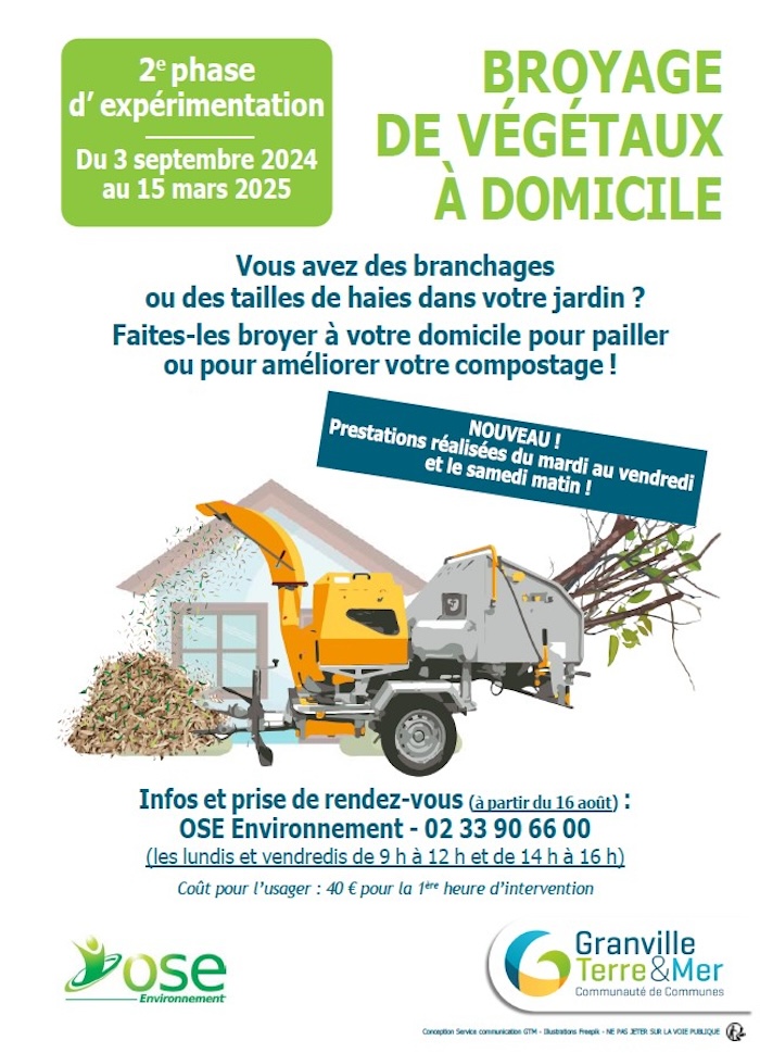 Broyage de végétaux à domicile