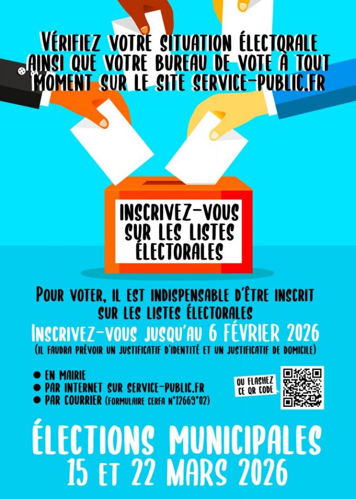 INSCRIVEZ-VOUS SUR LES LISTES ÉLECTORALES !