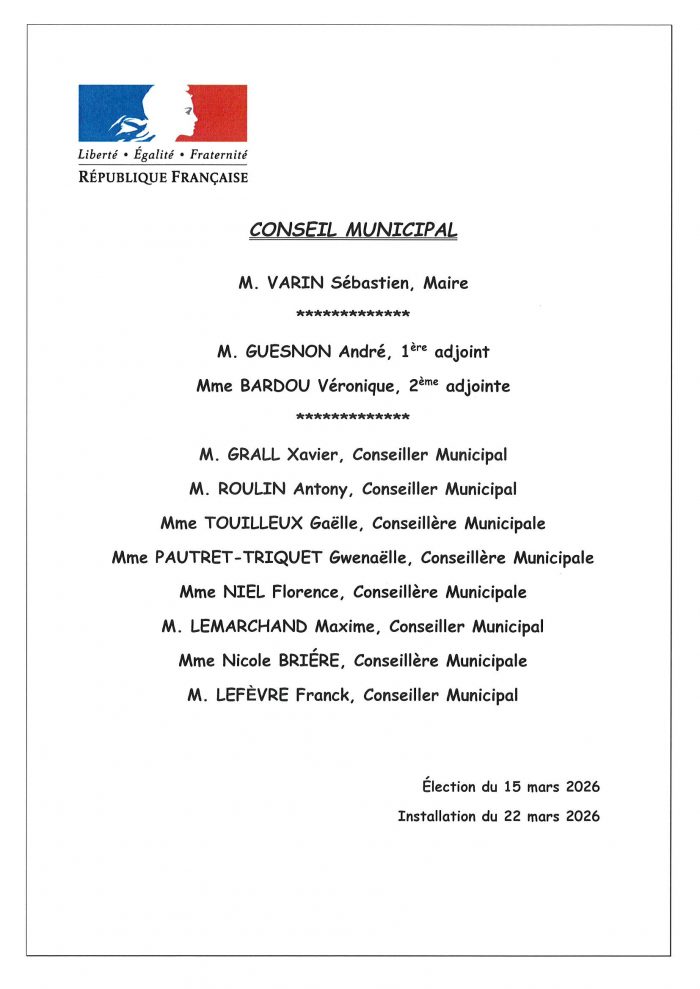 LE CONSEIL MUNICIPAL