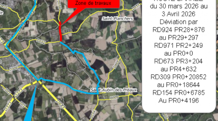 INFORMATION DE DEVIATION COMMUNE DE SAINT-PLANCHERS