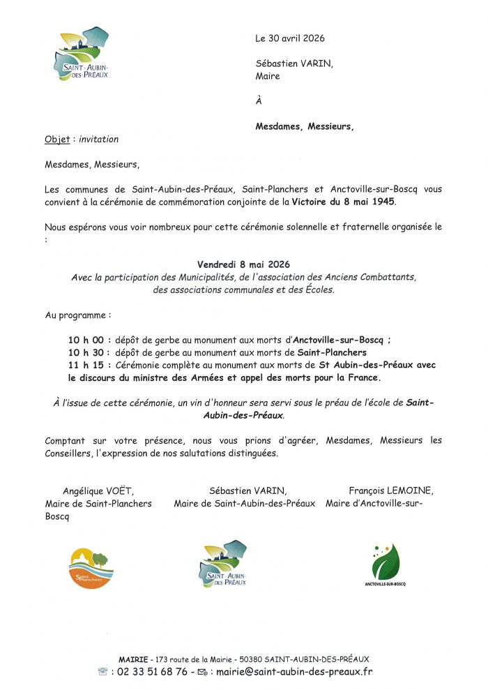 CÉRÉMONIE DE COMMÉMORATION DE LA VICTOIRE DU 8 MAI 1945