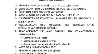 AVIS DU CONSEIL MUNICIPAL DU 11 AOÛT 2026