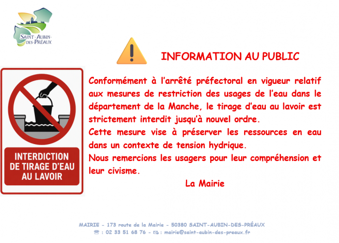 ⚠️ INFORMATION AU PUBLIC
