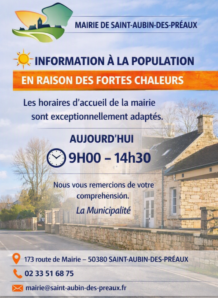 INFORMATION À LA POPULATION