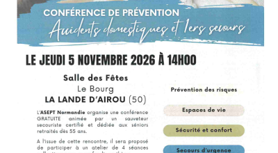 CONFÉRENCE DE PRÉVENTION – ACCIDENTS DOMESTIQUES !