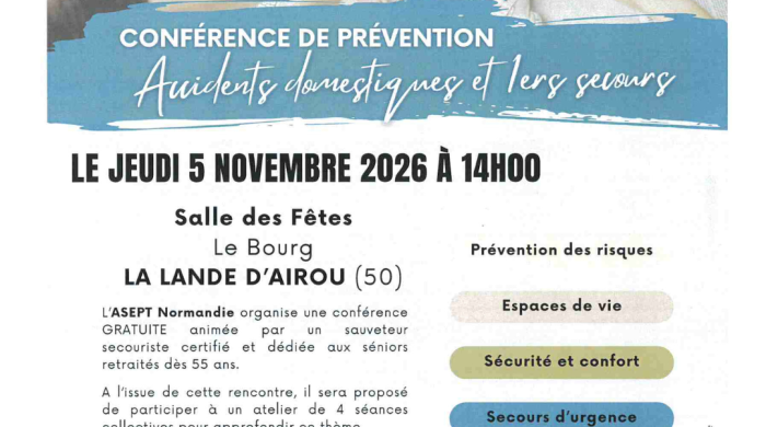 CONFÉRENCE DE PRÉVENTION – ACCIDENTS DOMESTIQUES !