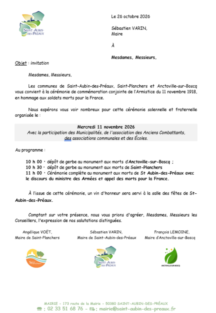11 Novembre 2026 : Rassemblons-nous pour honorer la mémoire de nos combattants