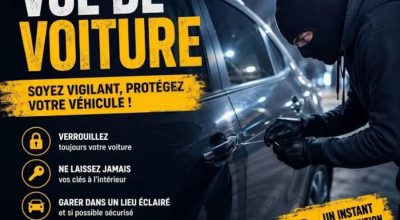 ⚠️ INFORMATION A LA POPULATION – VIGILANCE VOL DE VÉHICULE ⚠️